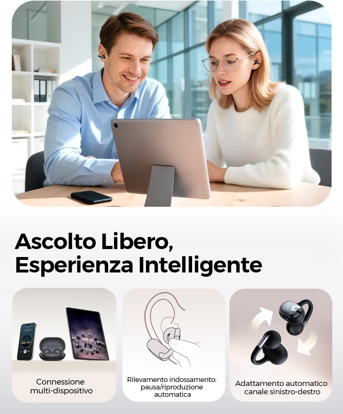 Thumbnail 4 de SoundPEATS Clip1 auricolari open-ear 40 Ore