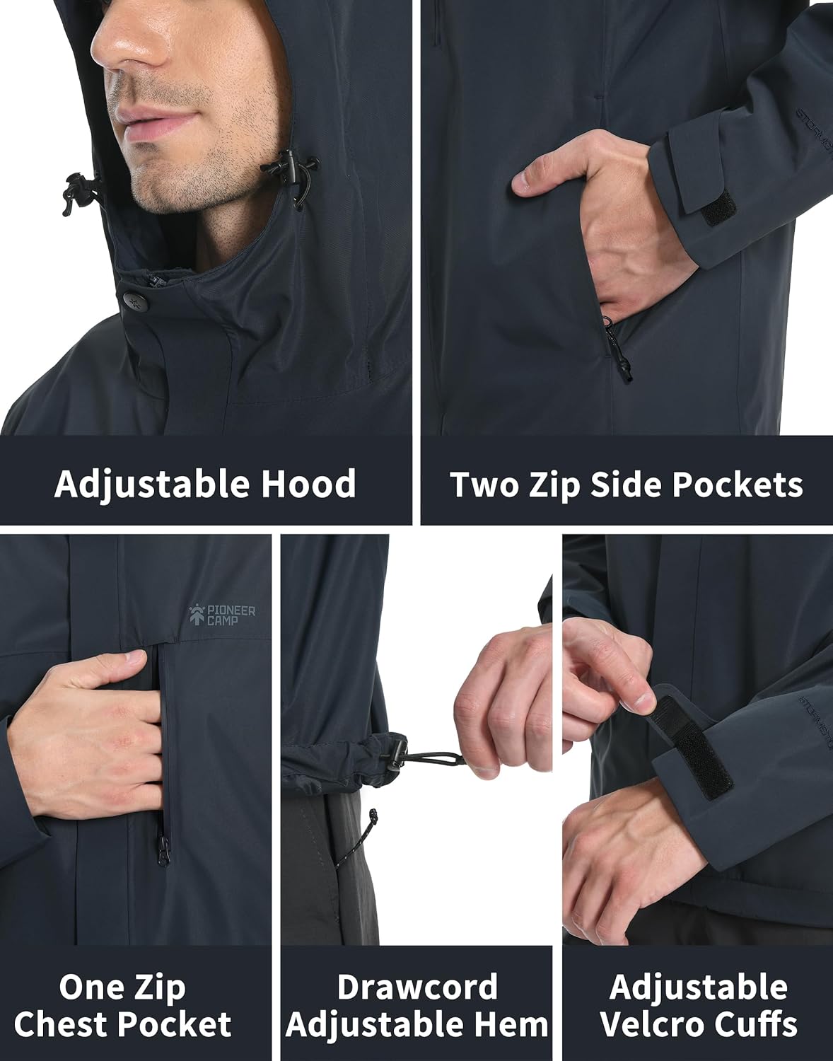 Thumbnail 6 de Pioneer Camp Herren Regenjacke: Wasserdicht, atmungsaktiv und vielseitig für Outdoor-Einsätze