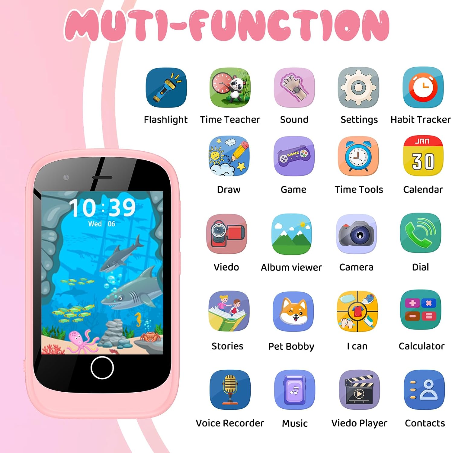 Detalle 2 de PTHTECHUS Smartphone per bambini 2,8