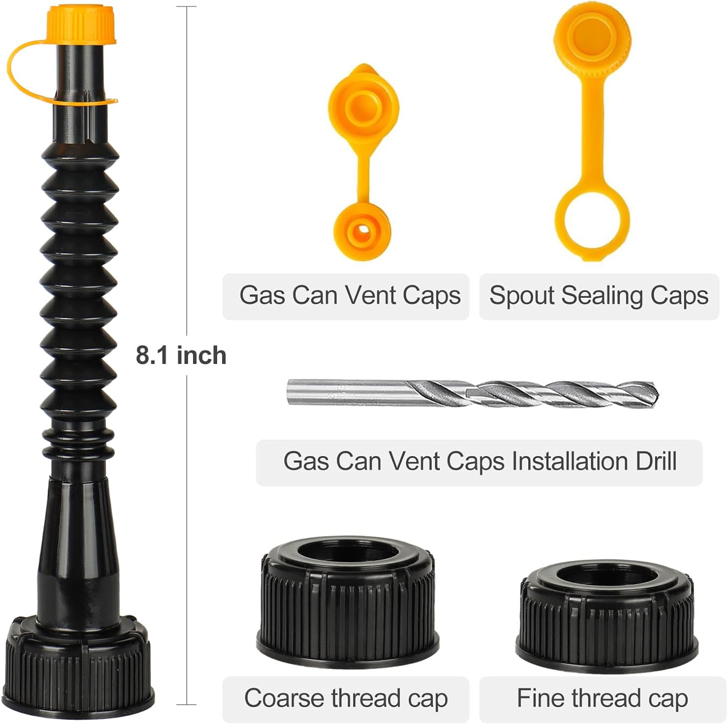 Thumbnail 1 de Qilinba Gas Can Spout Replacement 3 Kits: Upgraded Fuel Tank Spout with Flexible Nozzle