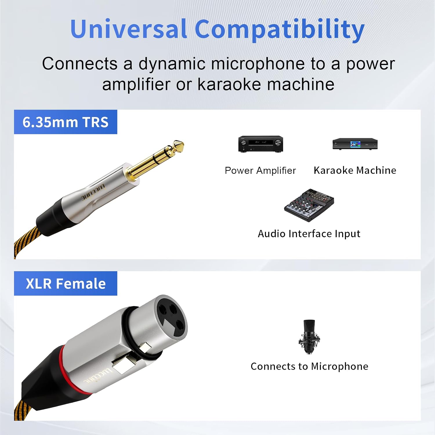 Detalle de LuccLinc Balanced XLR-to-TRS Audio Cable, 10 ft