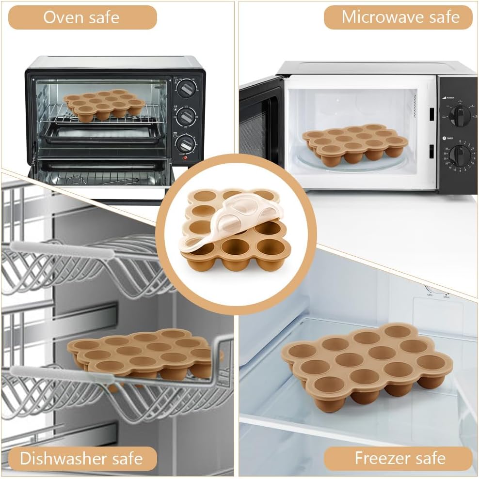 Detalle 2 de Aolso contenitore per alimenti in silicone con coperchio e 9 scomparti (arancione)