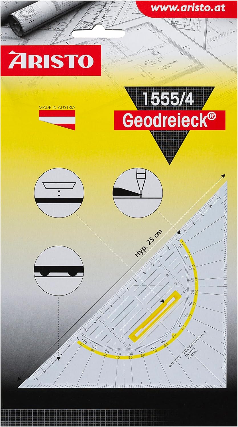 Detalle de Aristo geometrische driehoek met handgreep, 25 cm, transparant plexiglas