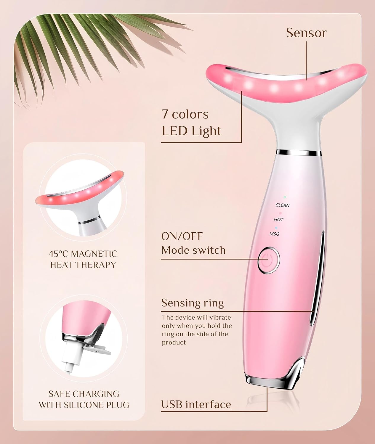 Thumbnail 3 de Dopsikn AM-8003 7-Color Galvanic Facial Massager with Heat and Vibration