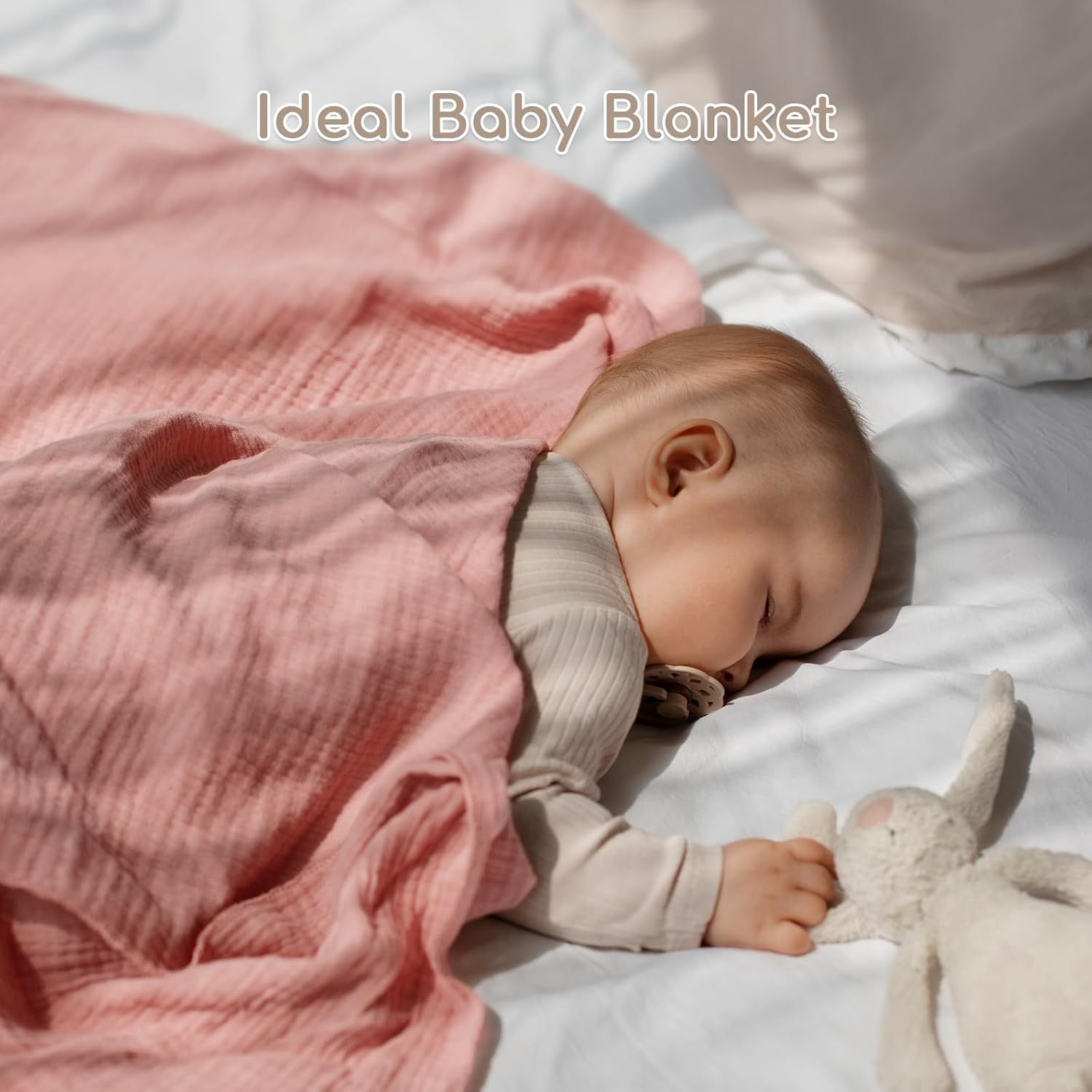 Detalle 2 de Yukkidds Muslin Cloths for Baby Large 60x60cm – 5 Pack Pink Floral