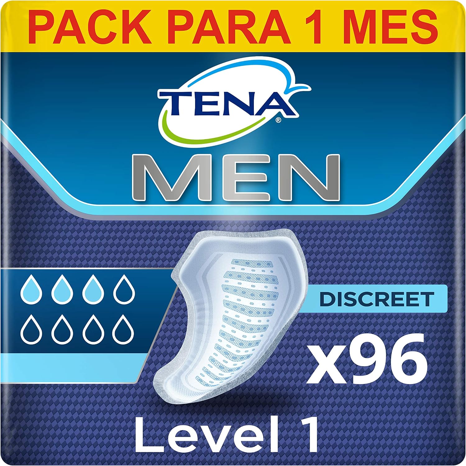 Detalle de TENA Men Absorbent Protector Inkontinenzeinlagen Level 1 – 23 cm, 96 Stück (12 x 8)</>