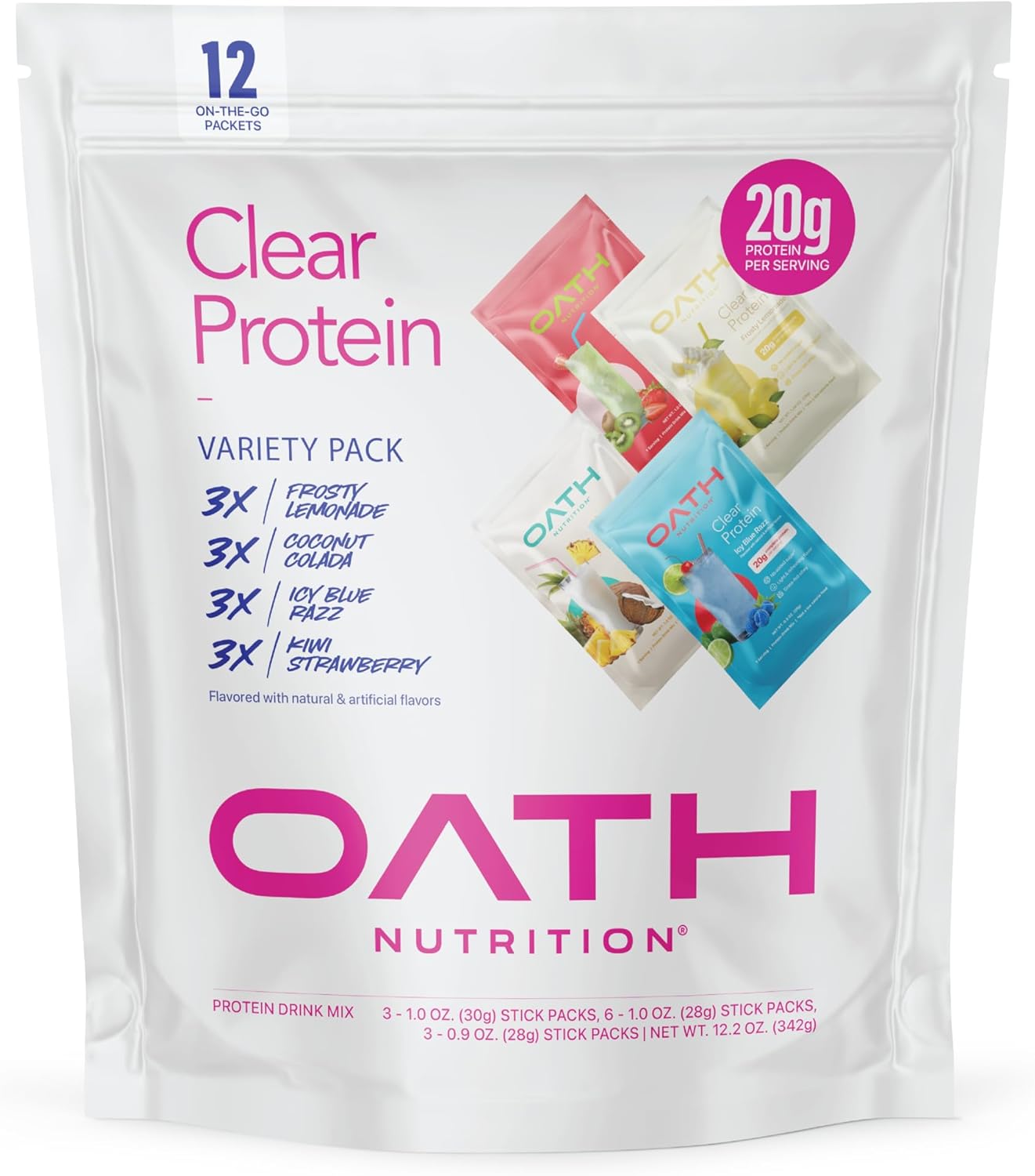 Detalle de Oath Clear Whey Isolate Protein Powder 12 Pack
