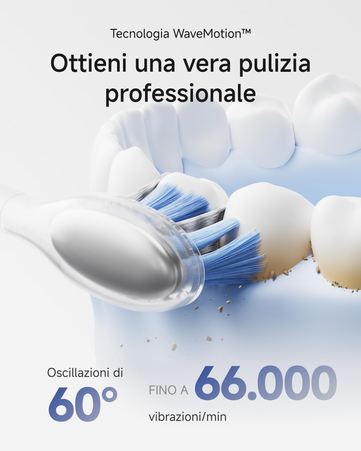 Detalle de Laifen Wave Pro Spazzolino Elettrico Sonico per Adulti – Spazzolino con oscillazioni a 60°, 70 giorni di batteria e app