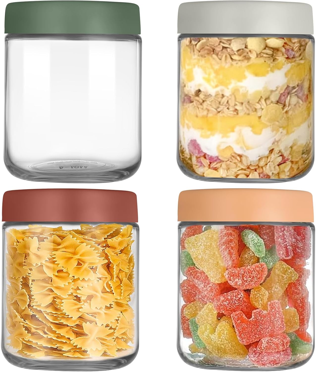 Detalle de YUEYEE glazen potten 500 ml, set van 4 met schroefdeksel