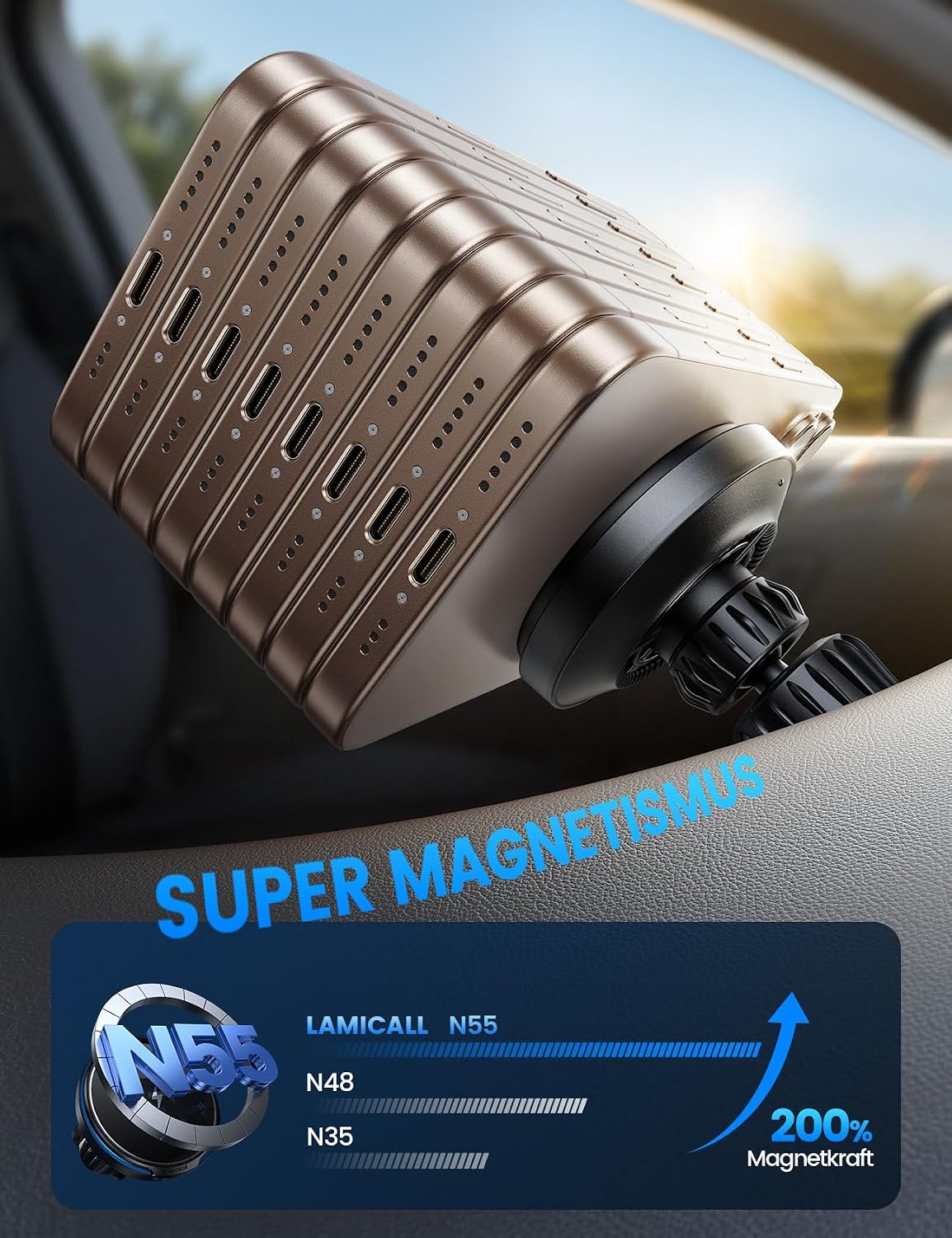 Detalle de Lamicall 15W Handyhalterung Auto mit Magsafe
