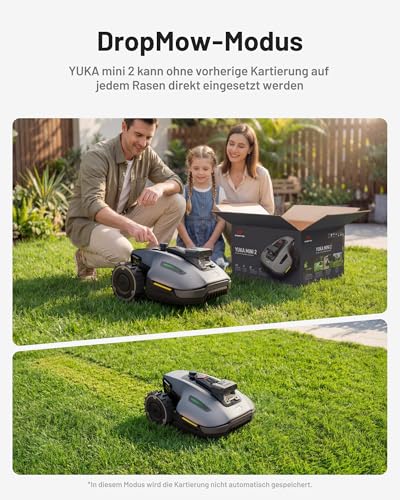 Detalle 2 de Mammotion YUKA mini 2 500 – autonomer Mähroboter ohne Begrenzungskabel mit Dreifach-Kamera und DropMow