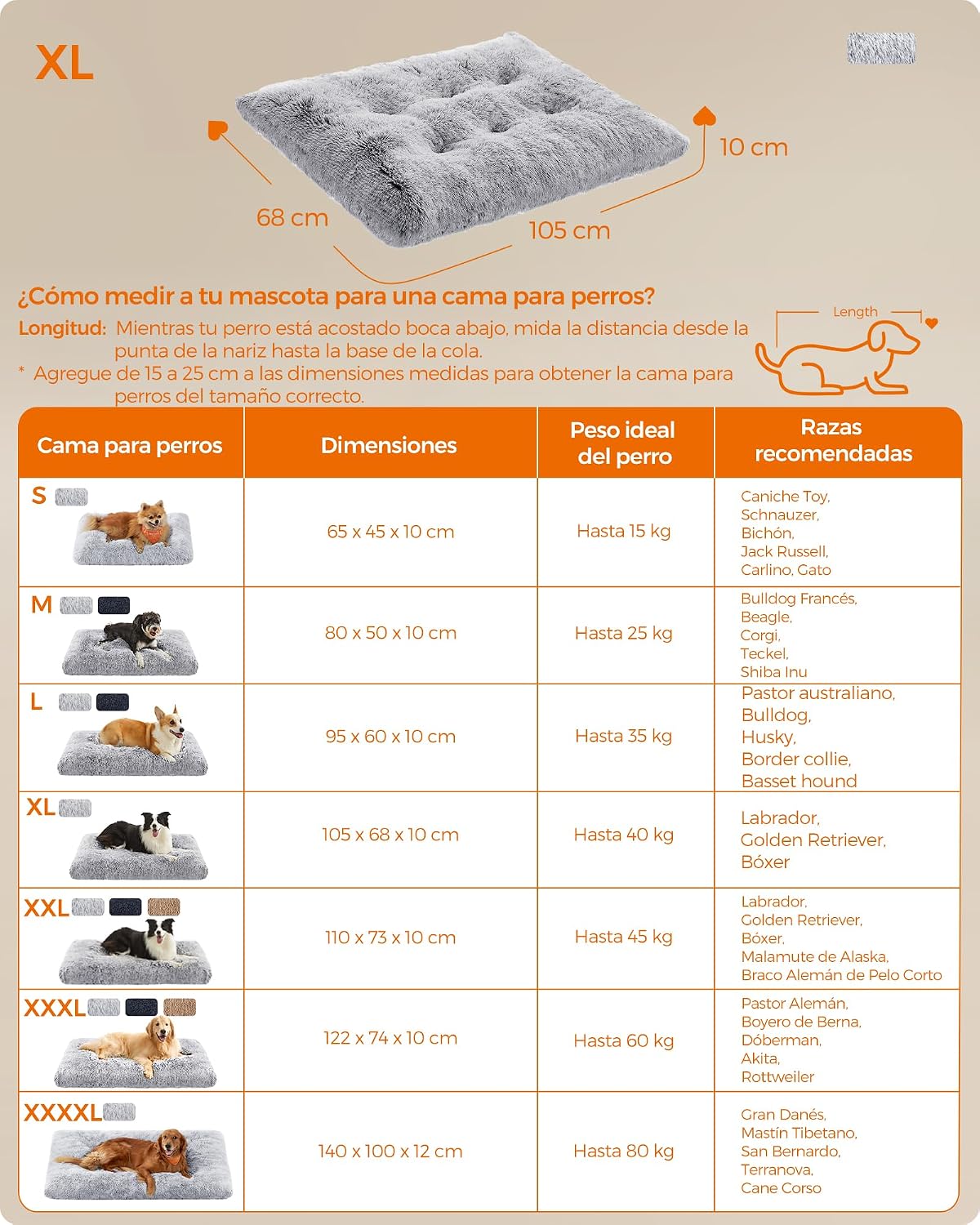 Thumbnail 5 de Feandrea PGW206GA01 cama para perros 105 x 68 cm