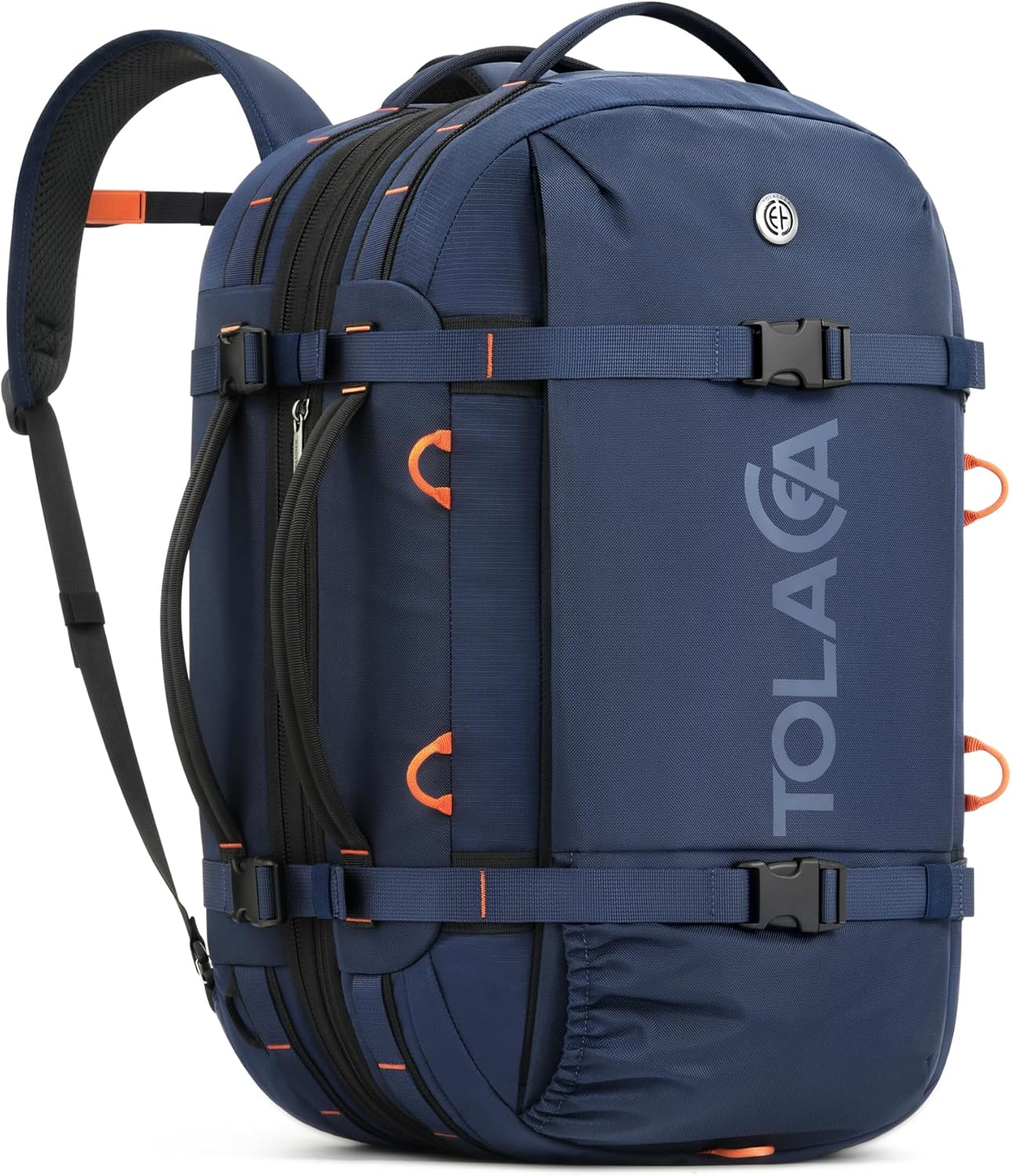 Detalle de Tolaccea Reiserucksack – Handgepäck-Rucksack mit 40–50 L, 15,6 Zoll Laptopfach, TSA-freundlich, erweiterbar und vielseitig einsetzbar