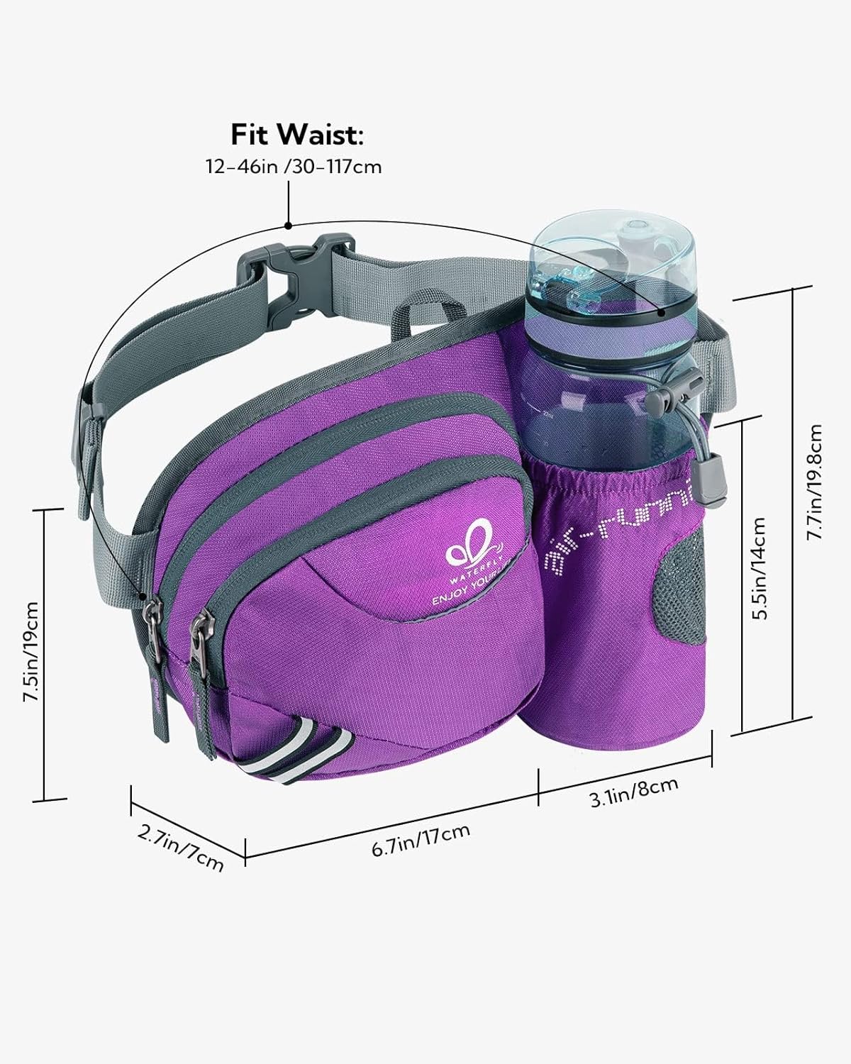 Thumbnail 1 de Waterfly Waist Fanny Pack with Bottle Holder – Water-Repellent, Durable Belt Bag for Outdoor Walking & Dog Walks
