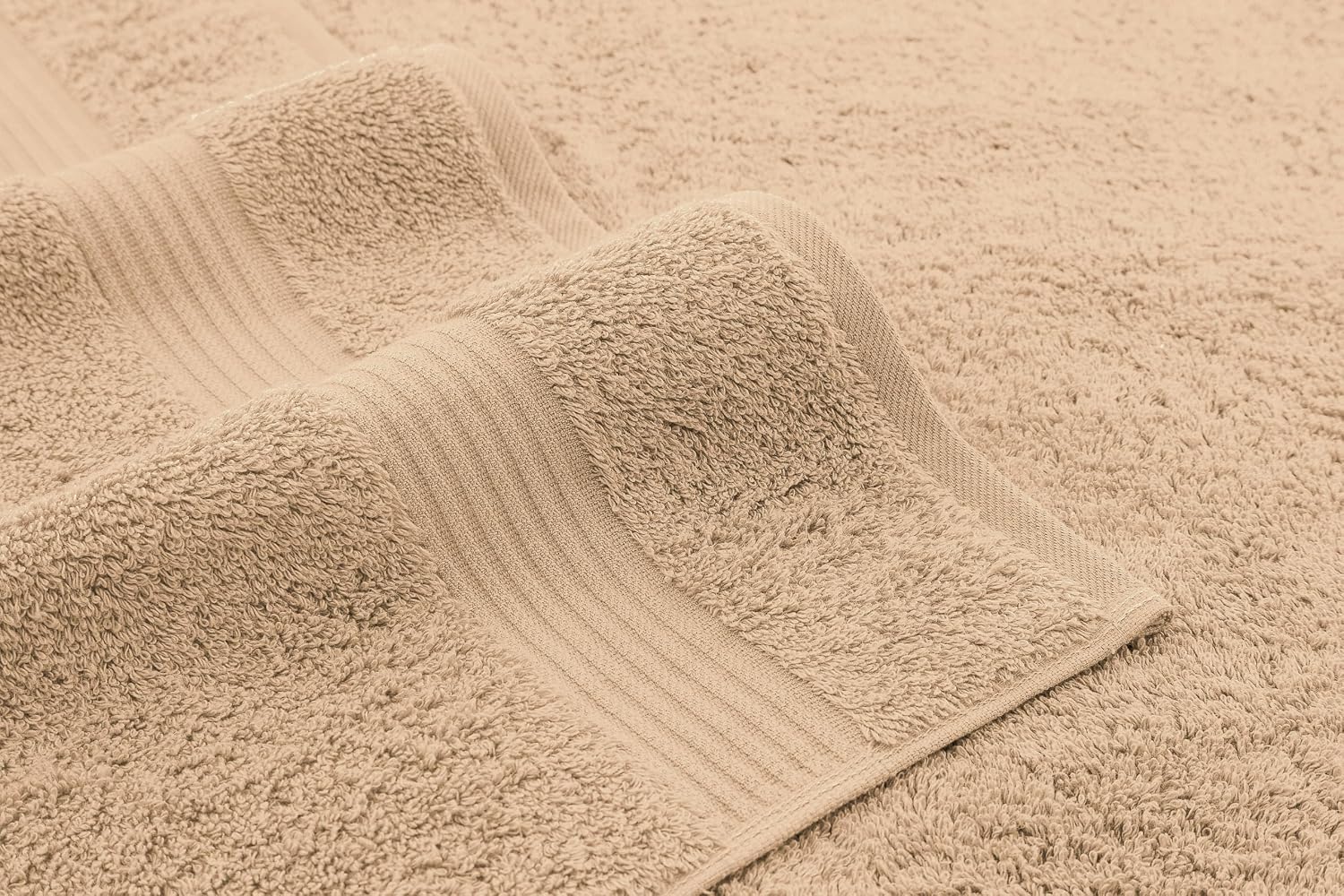 Detalle de American Veteran Towel: 4-Pack Turkish Bath Towels, 27x54 Inches, 100% Cotton, Beige