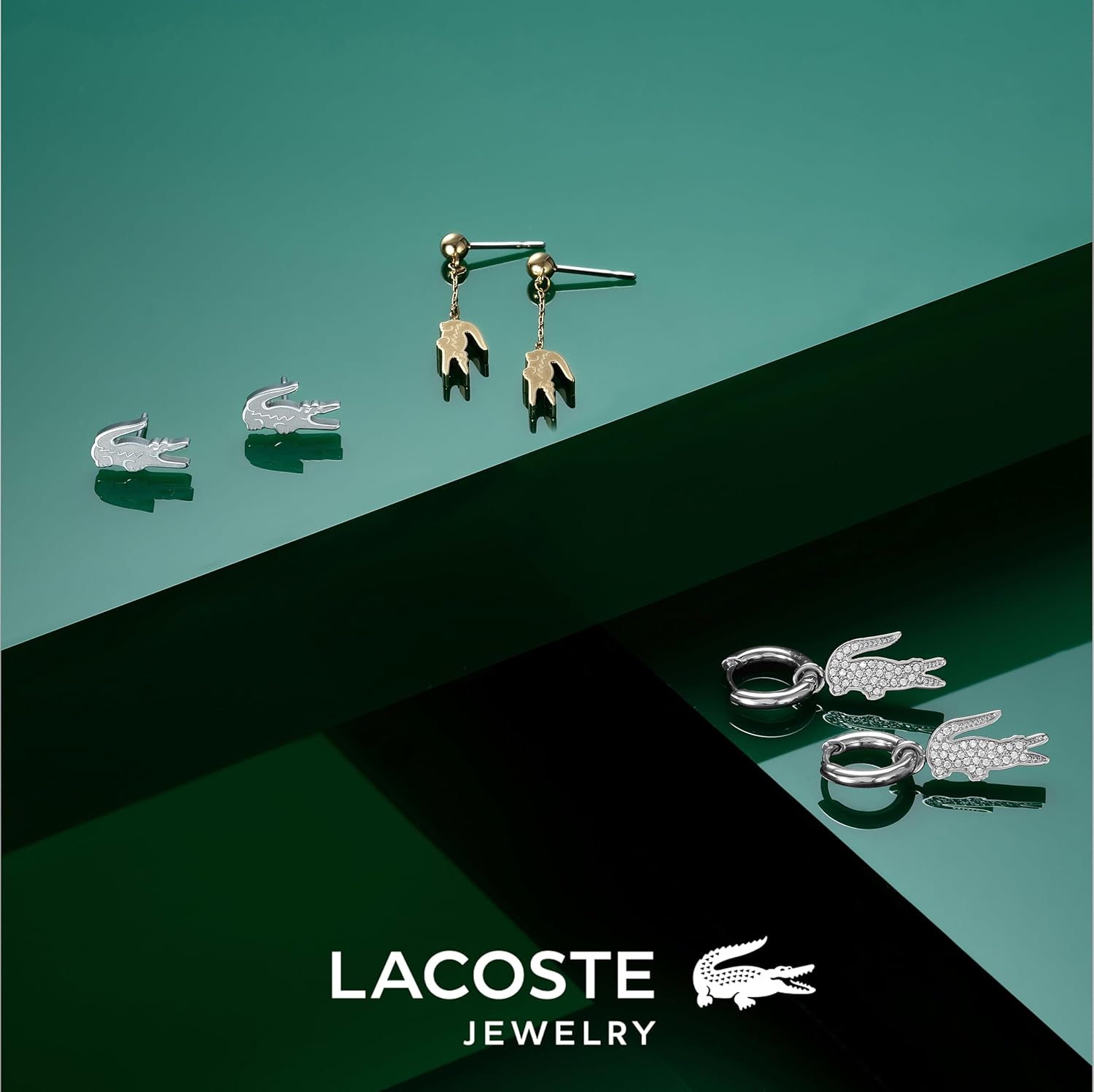 Thumbnail 4 de Lacoste orecchini a perno da donna Collezione CROCODILE con chiusura a farfalla