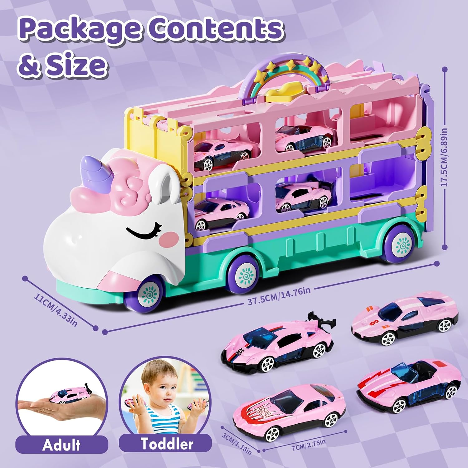 Thumbnail 6 de Lehoo Castle Unicorn Transporter and Race Track – 2-in-1 Play Set for Toddlers
