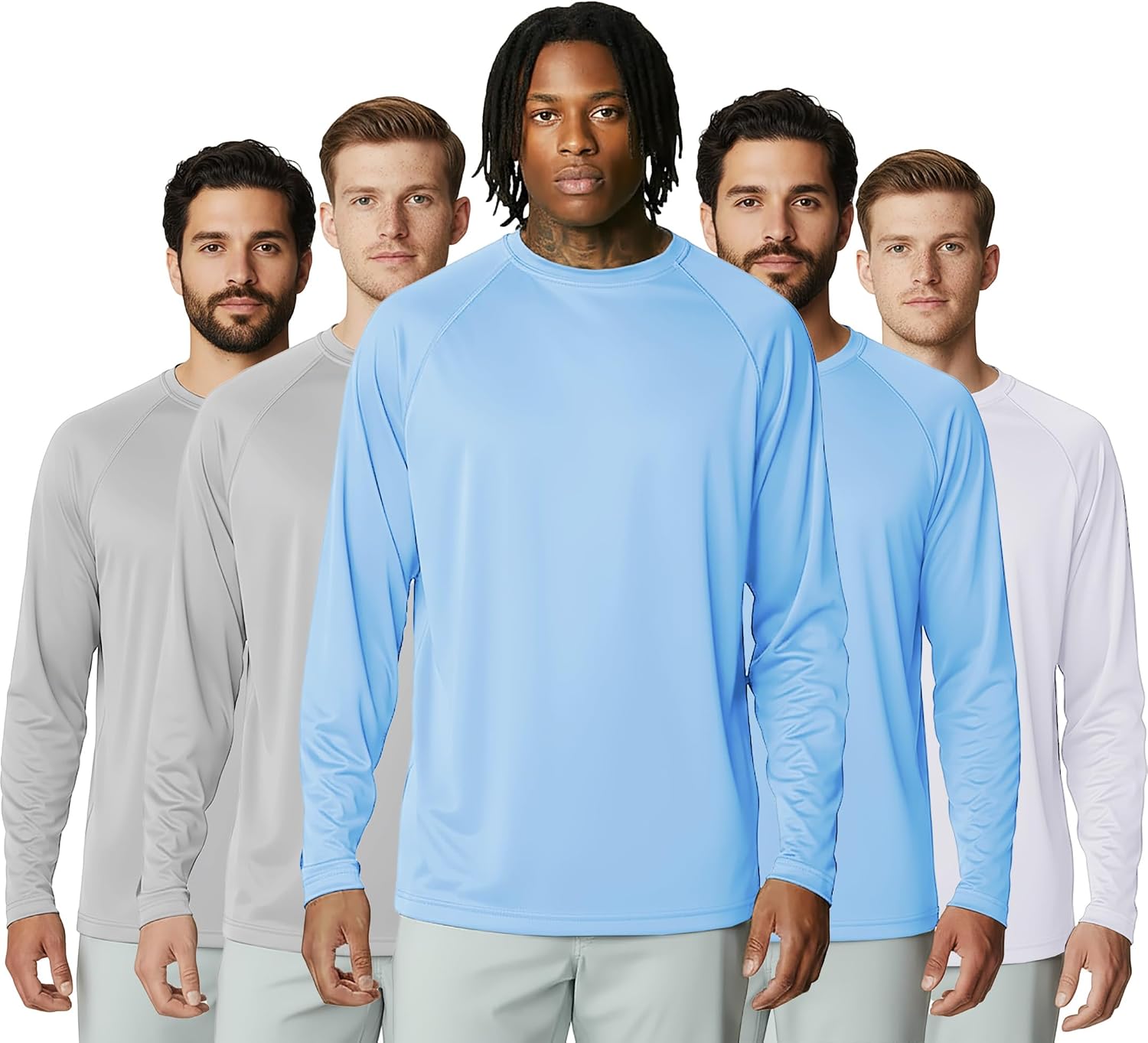 Thumbnail 6 de Mens Sun Shirt UPF 50+ UV Protection 5-Pack Long Sleeve Shirts for Outdoor Active Wear