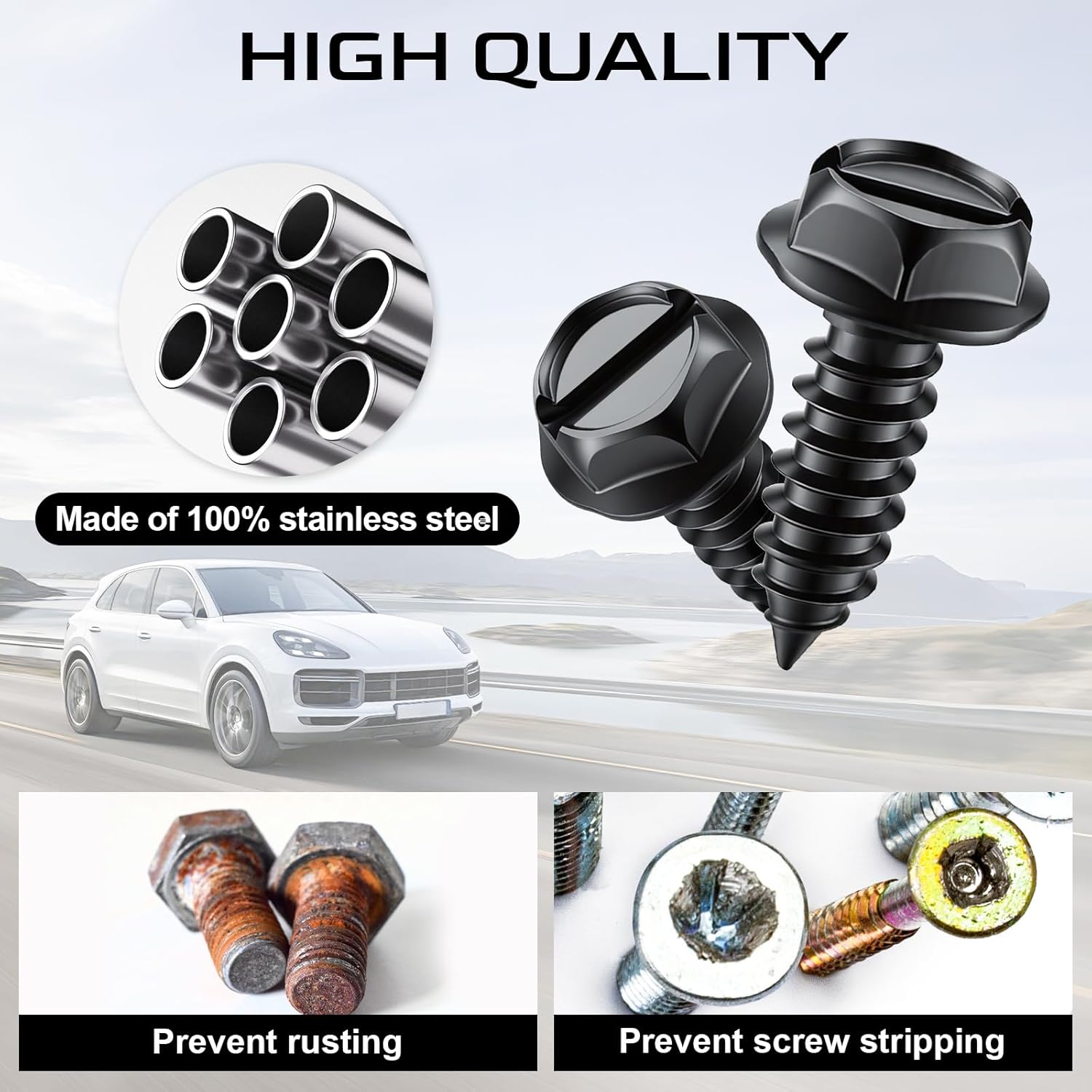Detalle 2 de LivTee Rustproof License Plate Screws 4 Sets
