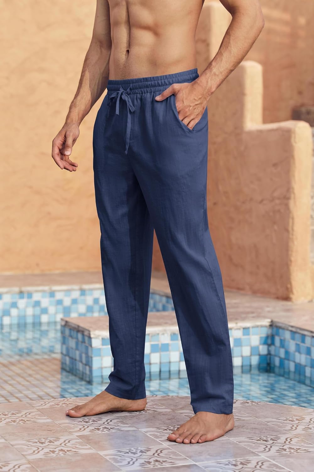 Thumbnail 3 de Runcati Herren Leinenhose aus Baumwolle-Leinen (70/30) – leichte Loose-Fit Sommerhose mit Kordelzug