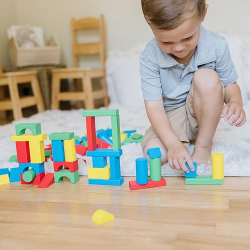 Thumbnail 7 de Melissa & Doug Wooden Building Blocks, 100-Piece Set with 4 Colors and 9 Shapes