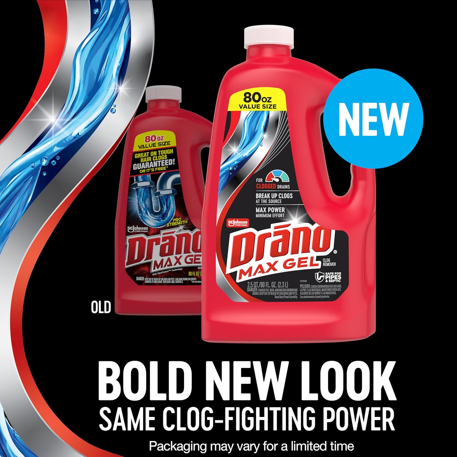 Detalle de Drano Max Gel Drain Clog Remover & Cleaner (80 Oz, 2 Pack)