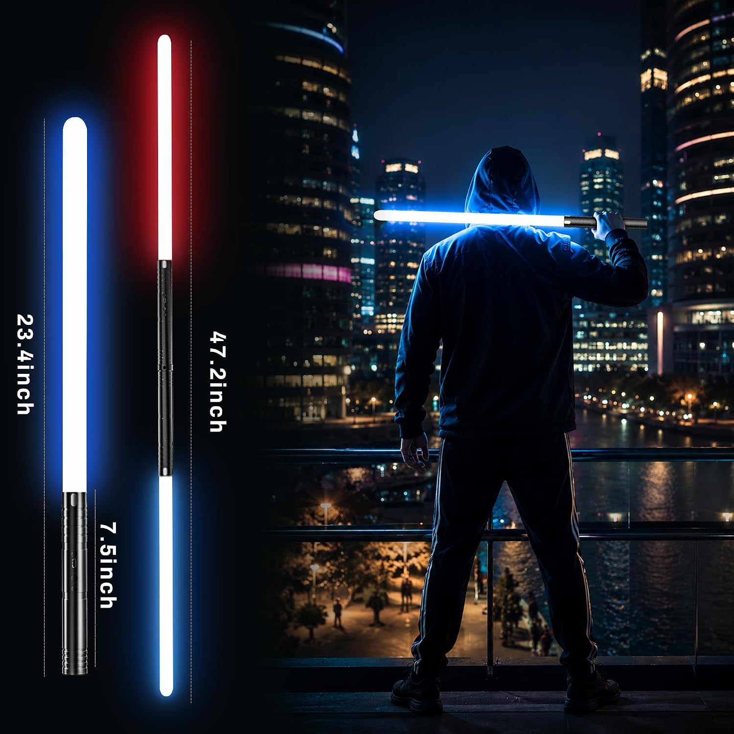 Detalle 2 de RGB 15-Color USB Rechargeable Lightsaber 2-Pack
