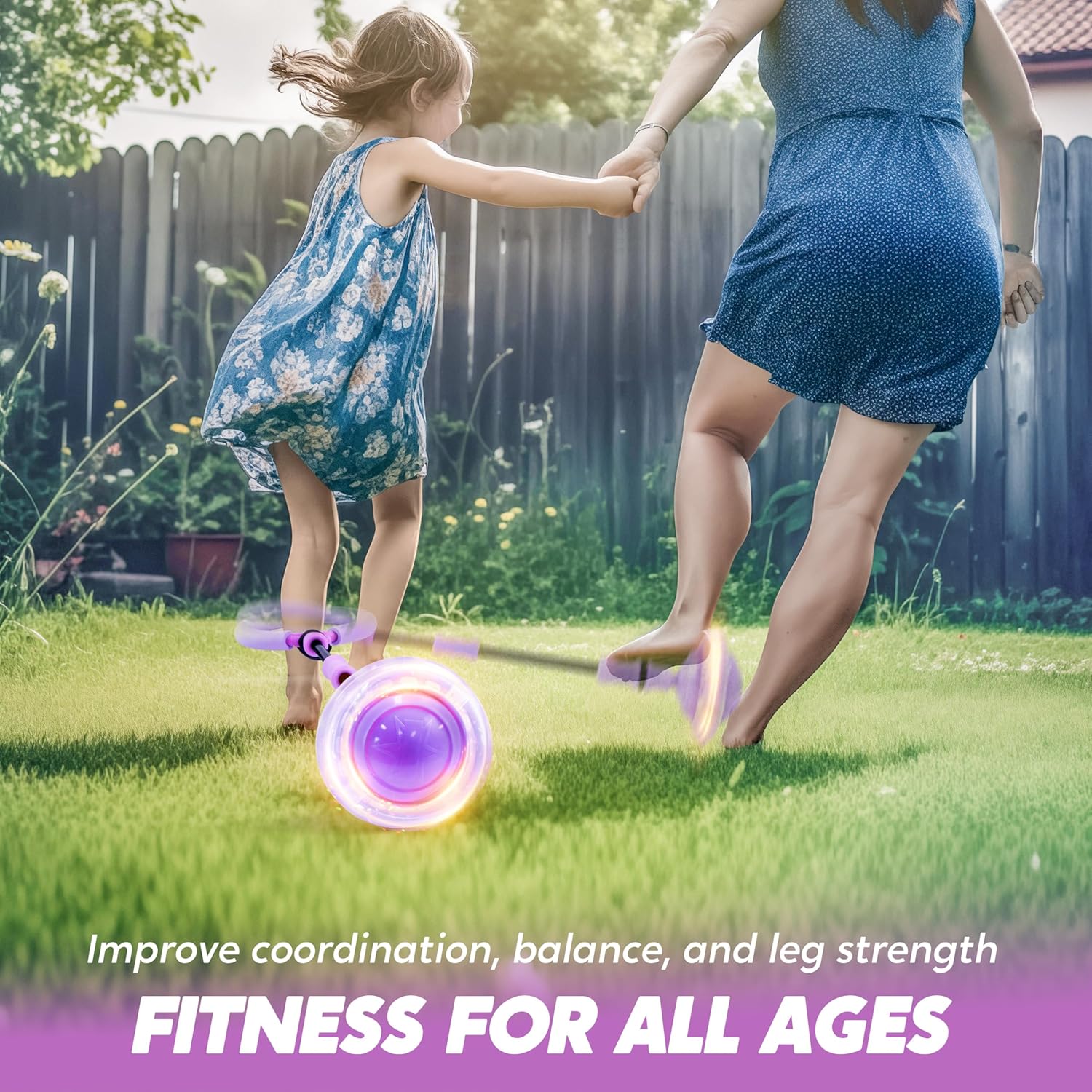 Thumbnail 2 de JOYIN Swing Wheel mit Lichtrad – blinkender Springball für Kinder (ca. 6–10 Jahre), lila