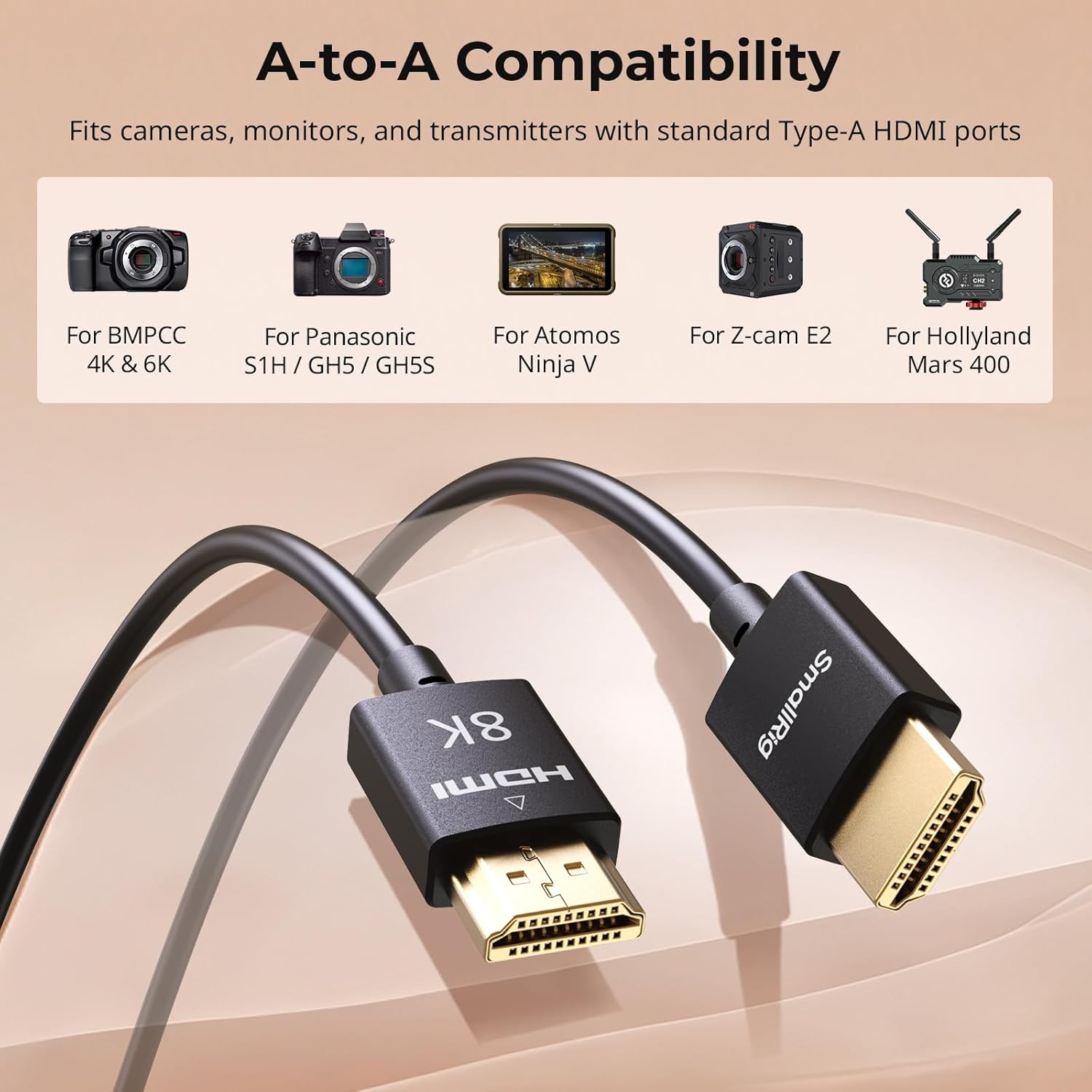 Thumbnail 4 de SmallRig HDMI 2.1 8K-Kabel (5086) A-auf-A, 100 cm – unterstützt 8K/60 Hz & 4K/120 Hz