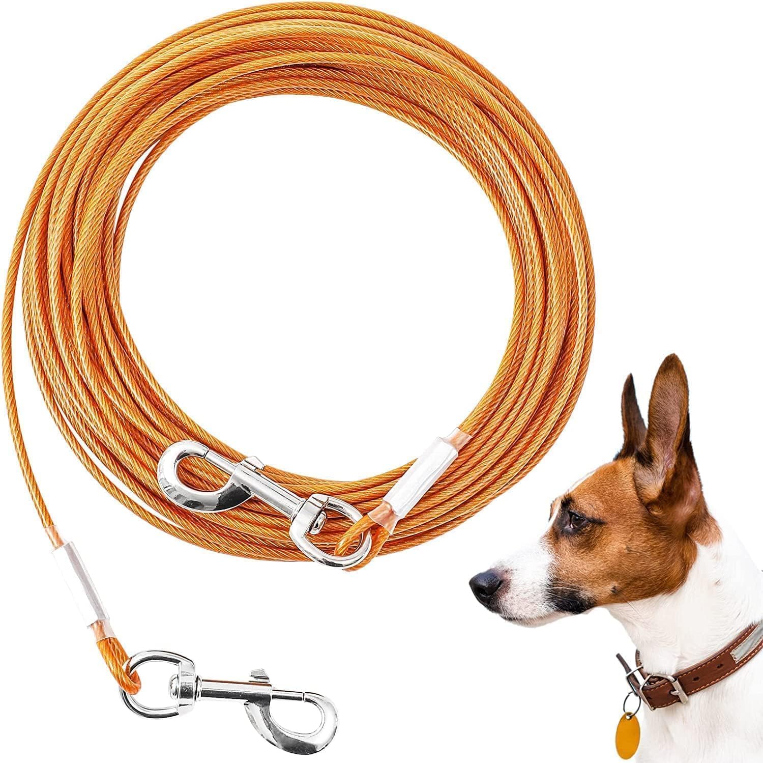 Detalle de Mi Metty Dog Tie Out Cable - Heavy Duty Chew Proof Lead for Large Dogs up to 125lbs (10ft) with 360° Swivel