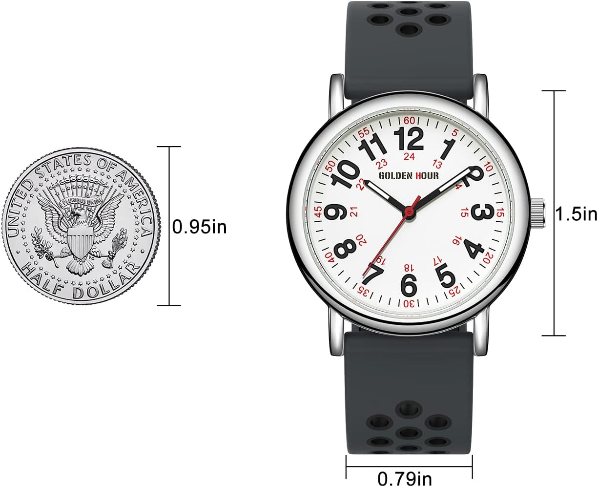 Thumbnail 5 de GOLDEN HOUR Krankenschwesteruhr 38 mm Silikonband