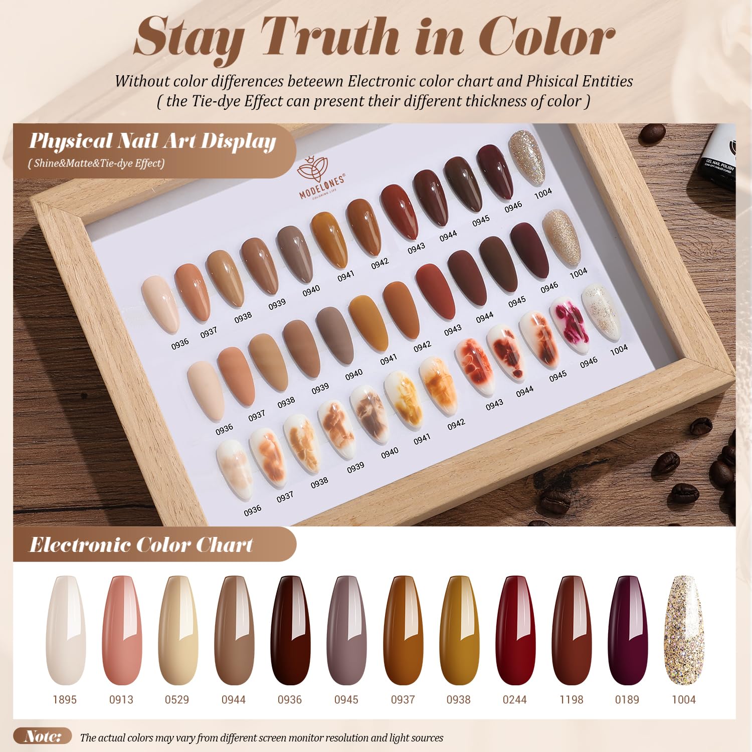 Detalle de Modelones Glitter Gel Nail Polish Set, 12 Colors