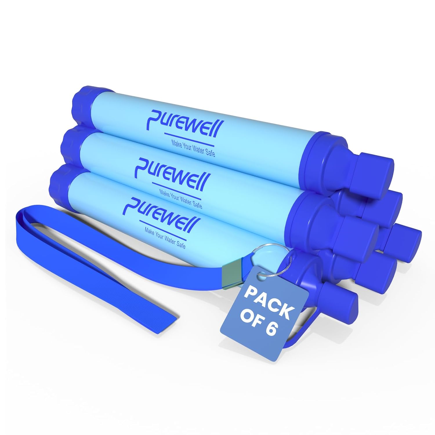 Purewell Outdoor Water Filter straw with 0.01 μm ultra-fine filtration and 1500L capacity
