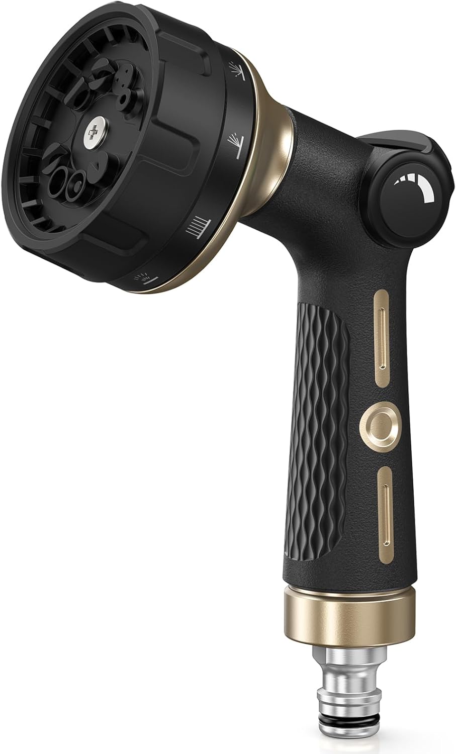 Detalle de RAINPOINT Hose Pipe Spray Gun with Thumb Flow Control – 10 Spray Patterns, Heavy-Duty Metal Nozzle