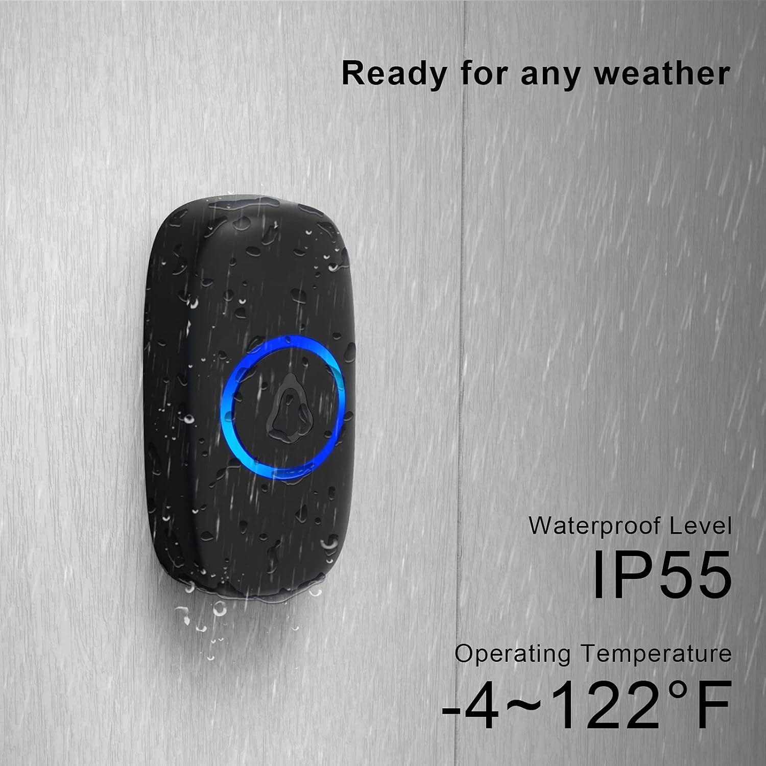 Detalle de SECRUI Wireless Doorbell: 300 m Range, 58 Chimes, Waterproof and Easy to Install