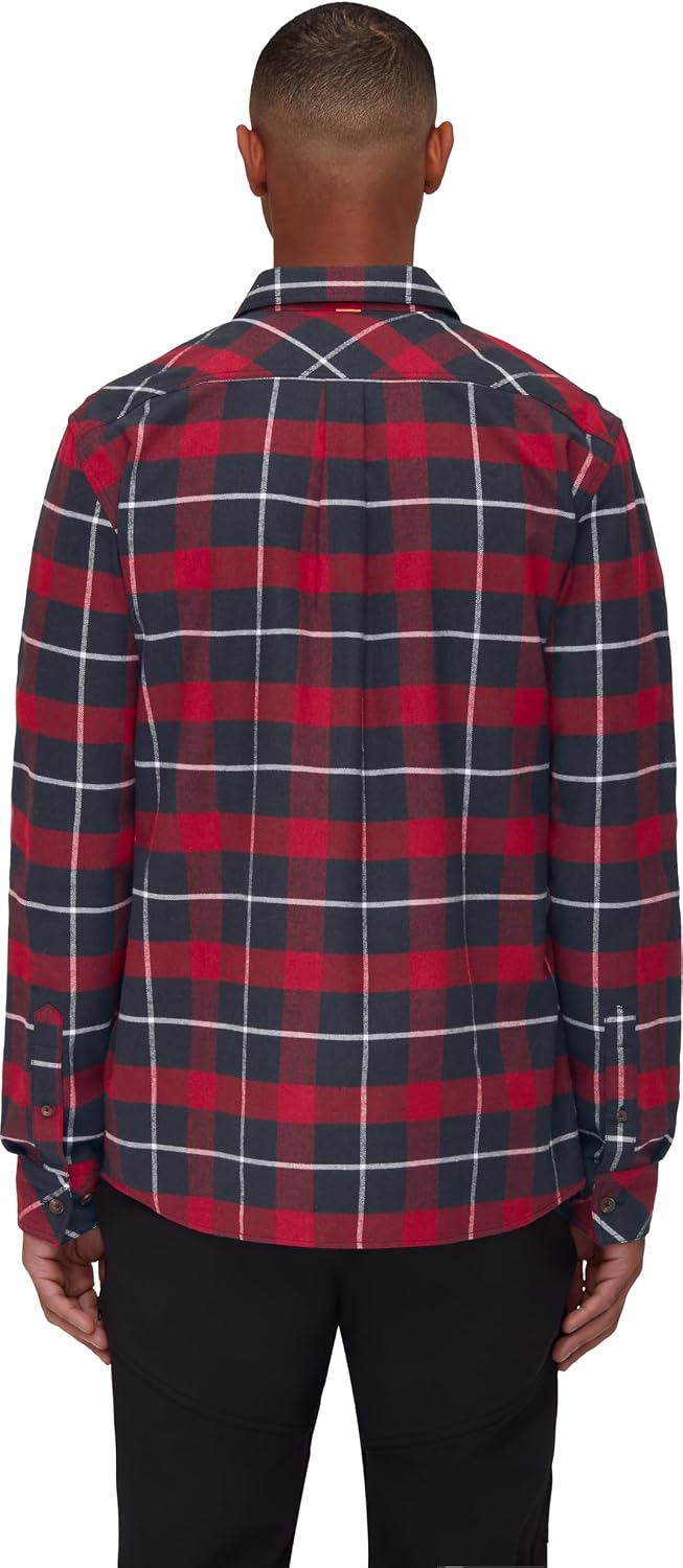 Detalle de Mammut Alvra Longsleeve Shirt Men: camicia in flanella a quadretti, asciugatura rapida