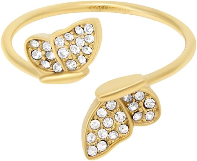 Thumbnail 5 de FOSSIL Damen Ringe aus Edelstahl offen – goldfarben-poliert mit transparenter Akzentfarbe