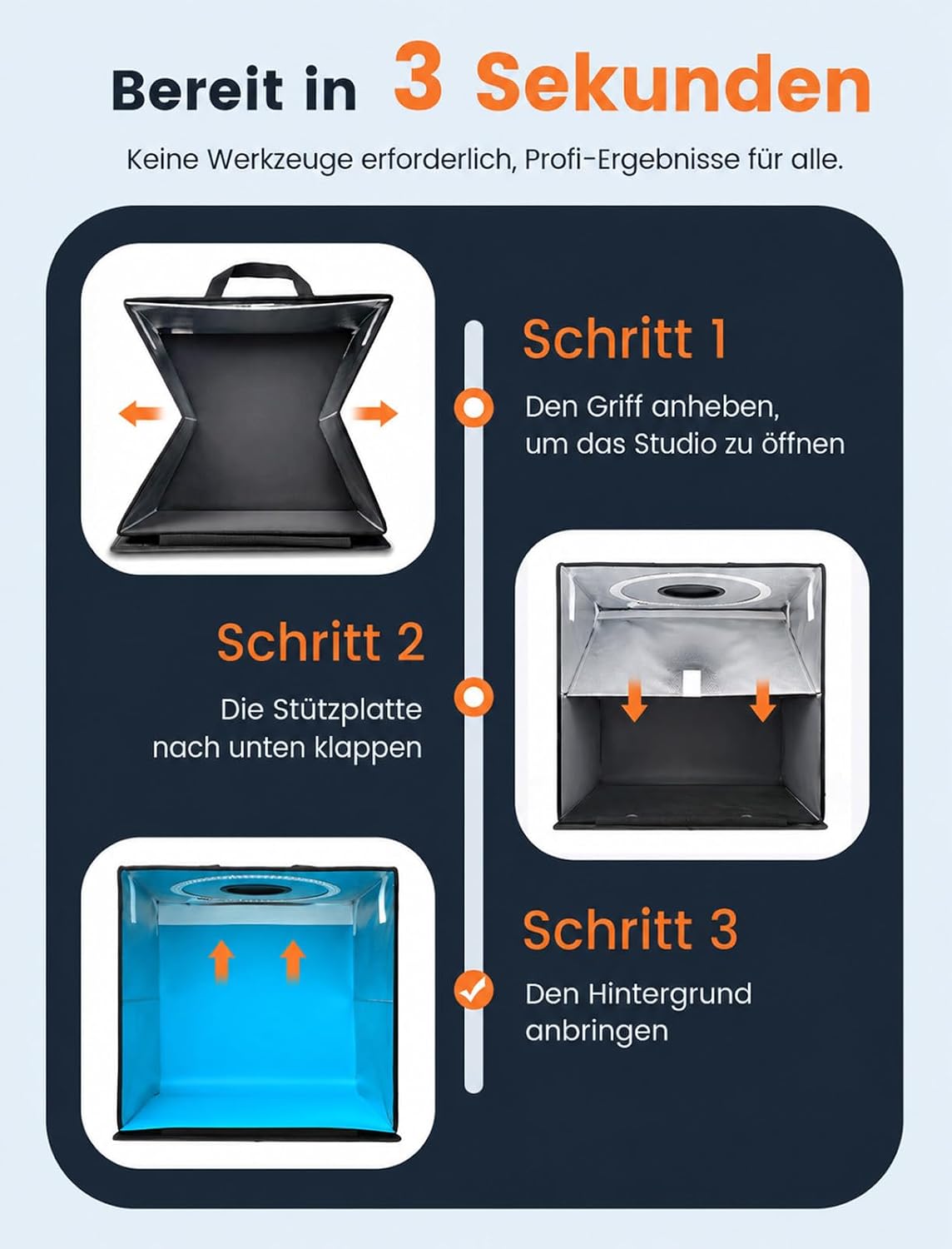 Thumbnail 6 de DUCLUS Fotobox 40×40 cm Fotostudio mit 160 LEDs