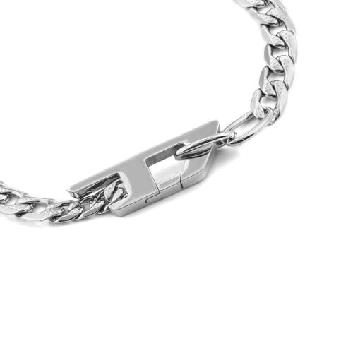 Detalle de Diesel Pulsera de Cadena para Hombre de Acero Inoxidable, DX1496040, Plata Arena