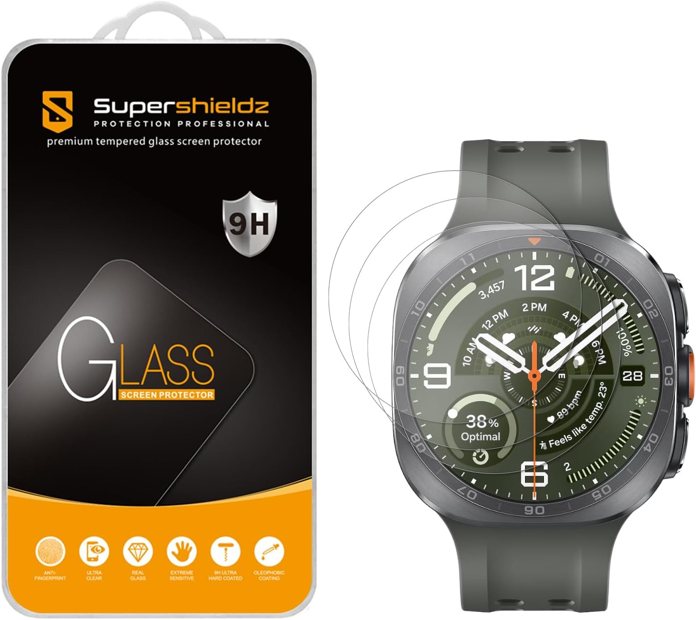 Detalle de Supershieldz Galaxy Watch Ultra 2 (47mm) Screen Protector, 3-Pack Tempered Glass