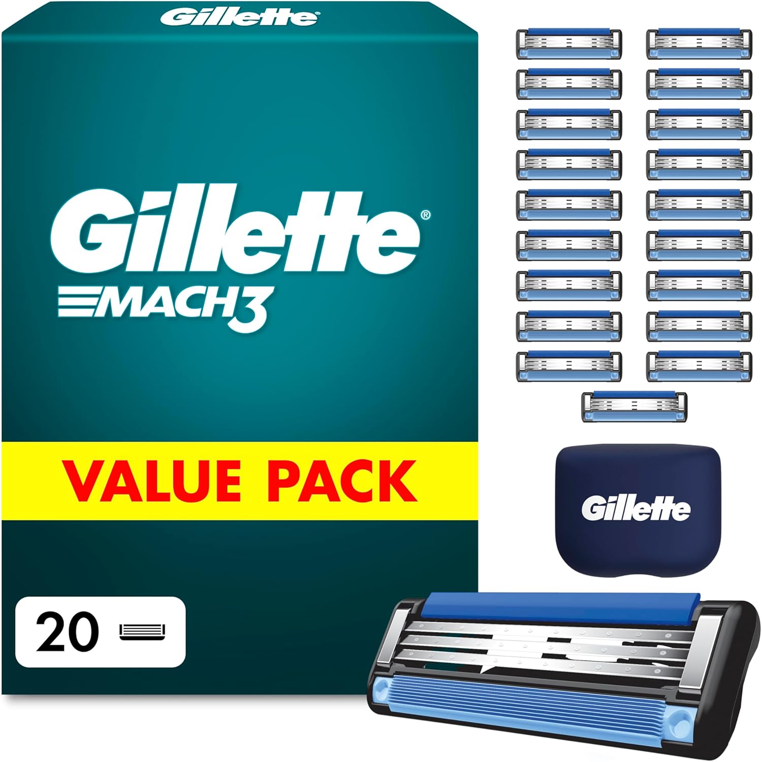 Detalle de Gillette Mach3 20 blade refills