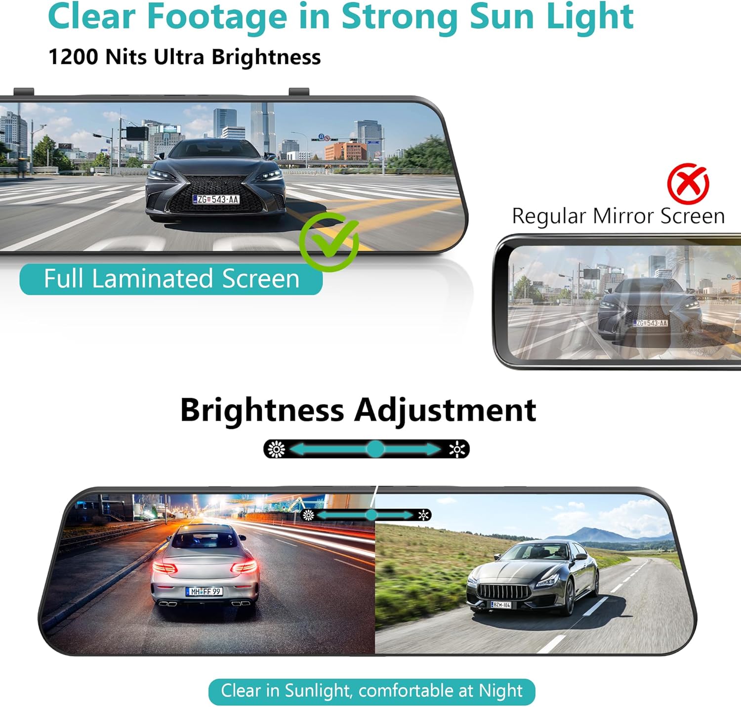 Thumbnail 4 de Roadwitness Dual STARVIS 2 IMX678 4K+4K Front and Rear Dash Cam with 12" Smart Rear View Camera, ADAS Blind Spot Detection, 5G WiFi GPS, 64GB