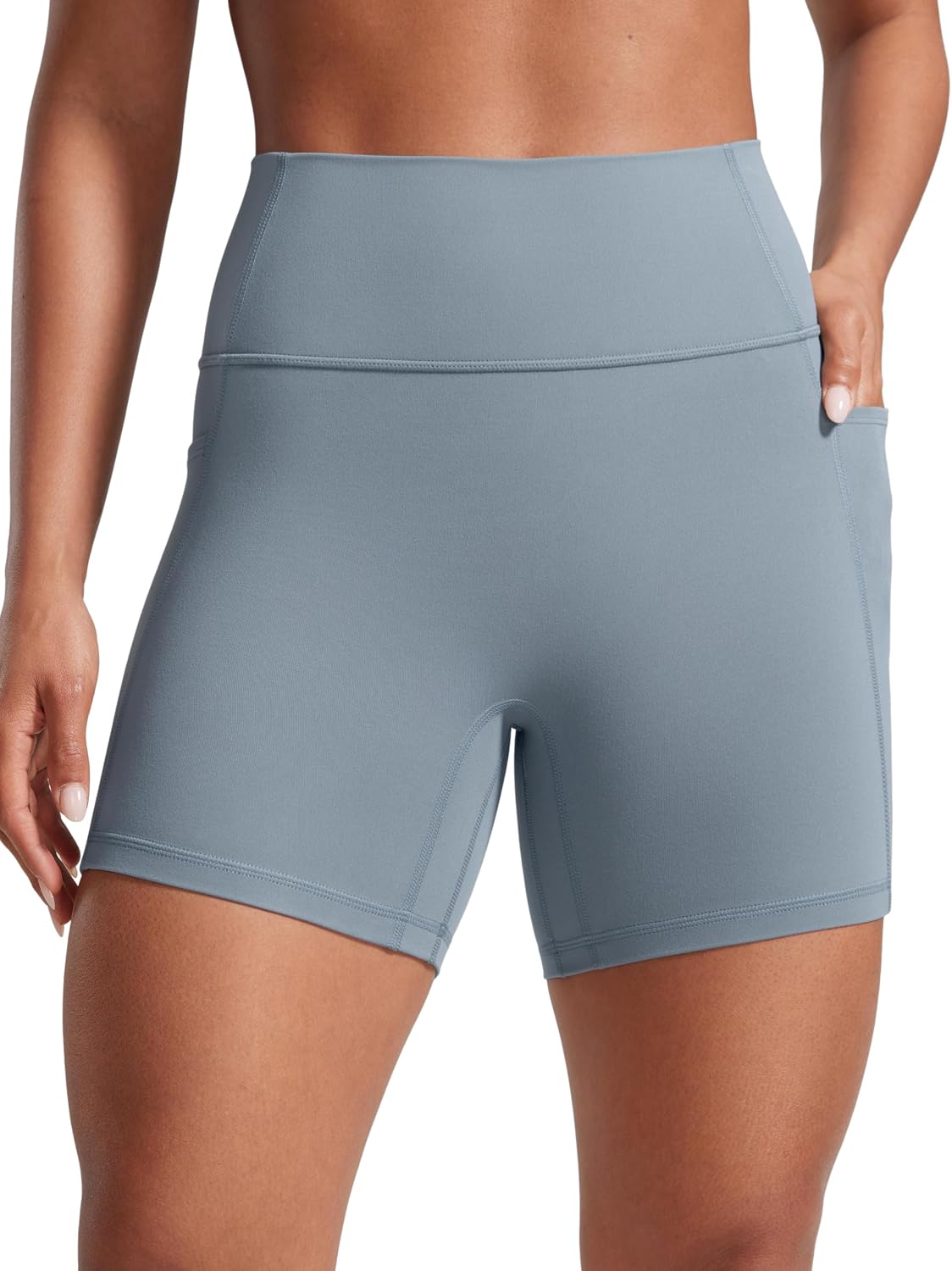 Detalle 2 de CRZ YOGA Donna Butterlift pantaloncini da yoga con sollevamento del sedere e vita alta 13 cm