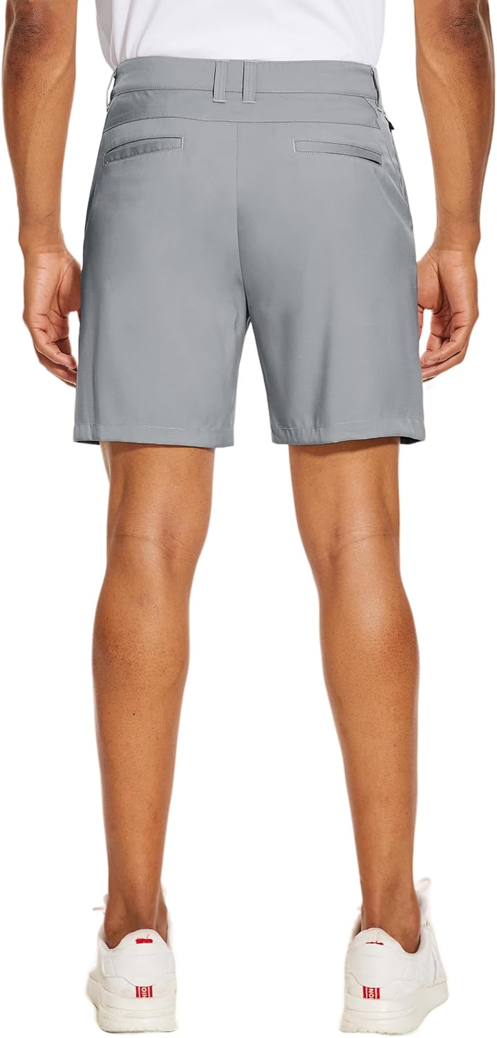 Detalle 2 de PULI Men's Golf Dress Shorts Flat Front Hybrid 7 Inch – Lightweight Quick-Dry Chino with Pockets