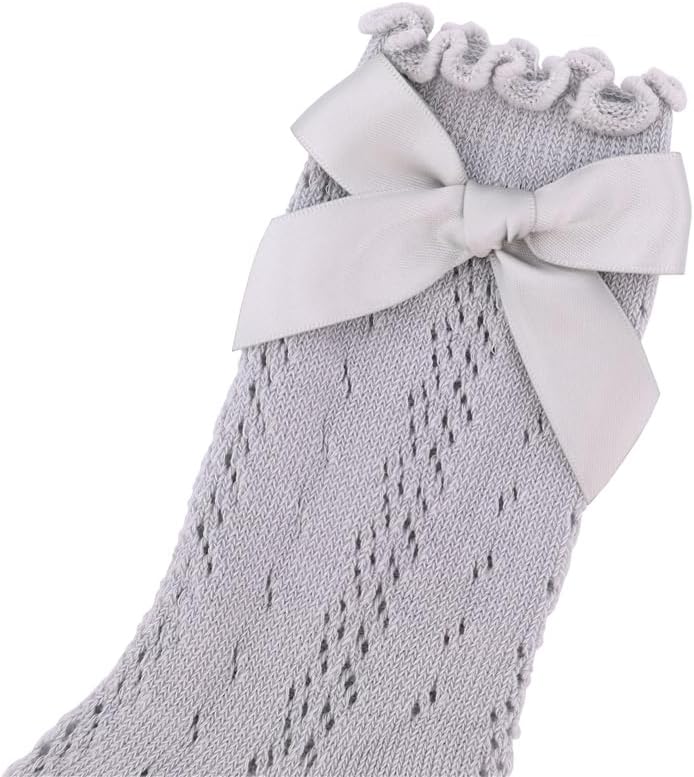 Thumbnail 6 de Sugarmelon Baby Girls Ruffle Sock with Bows: Mesh Knee-High Comfort for Little Ones