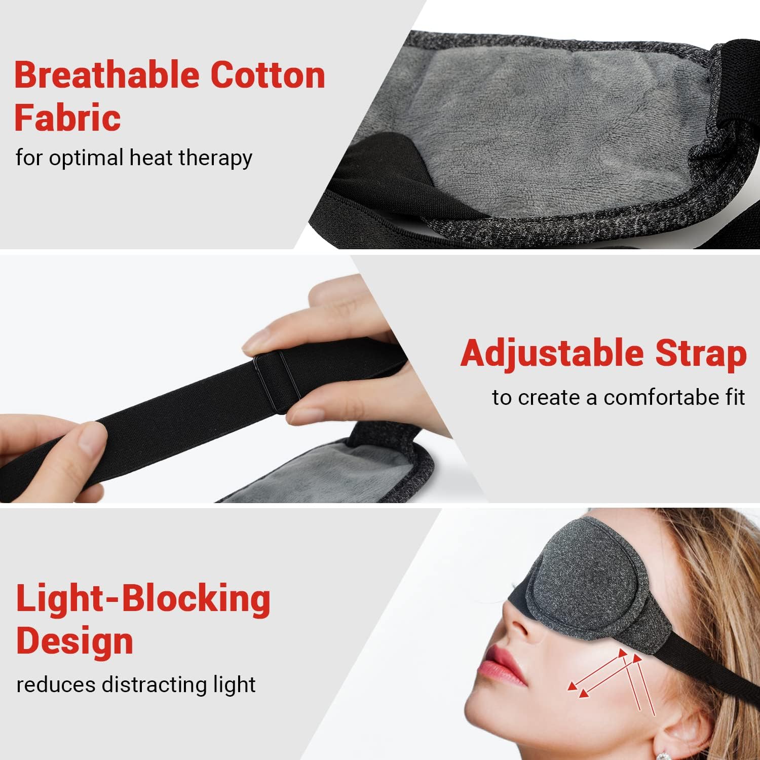Thumbnail 4 de DR.PREPARE Heated Eye Mask: USB Cotton Eye Compress with Temperature & Timer Control