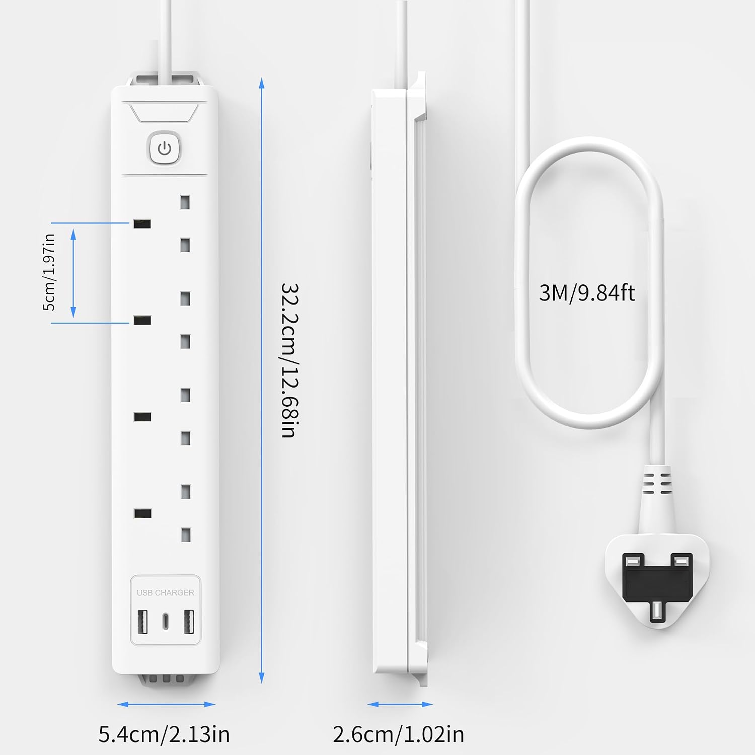 Detalle 1 de Mscien 3M USB Extension Lead UK