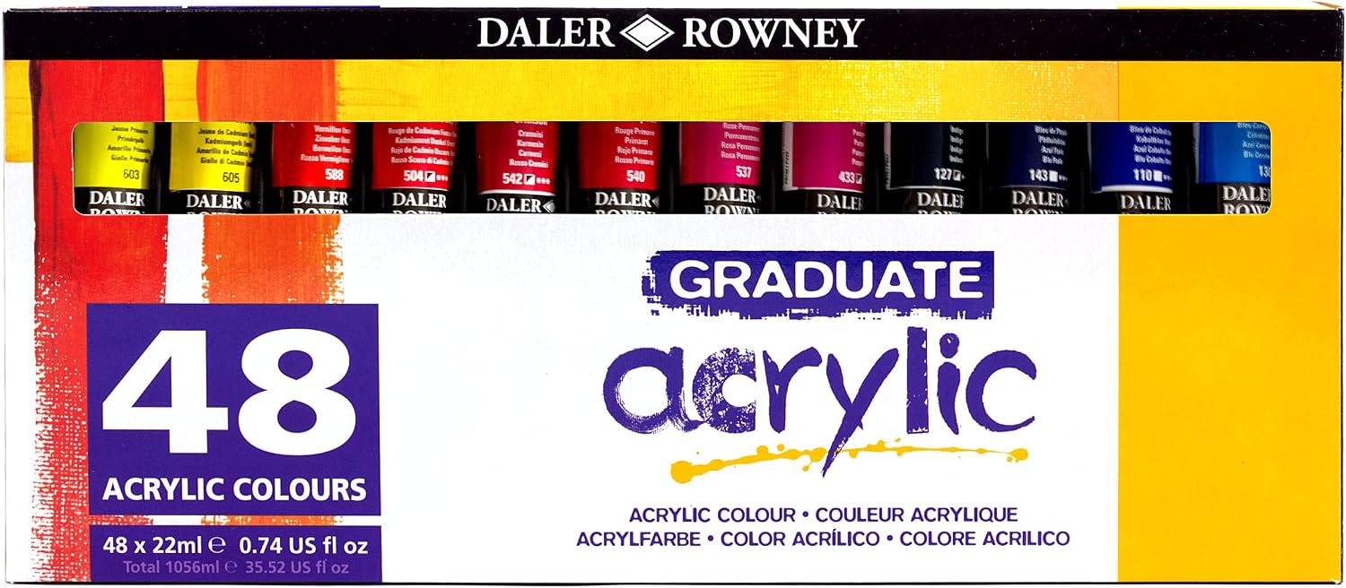 Detalle de Daler Rowney Graduate Acrylfarben-Set 48x22 ml