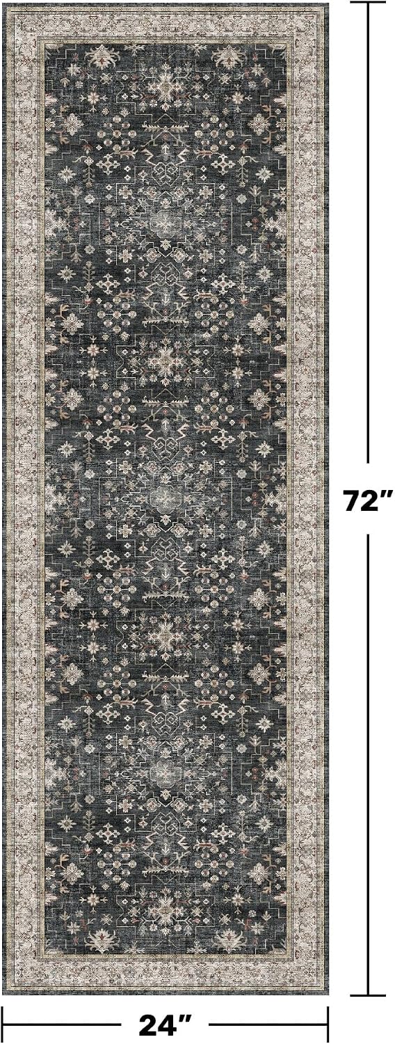 Detalle 2 de Hazo Haus 2 x 6-inch Boho runner rug, non-slip 🏠