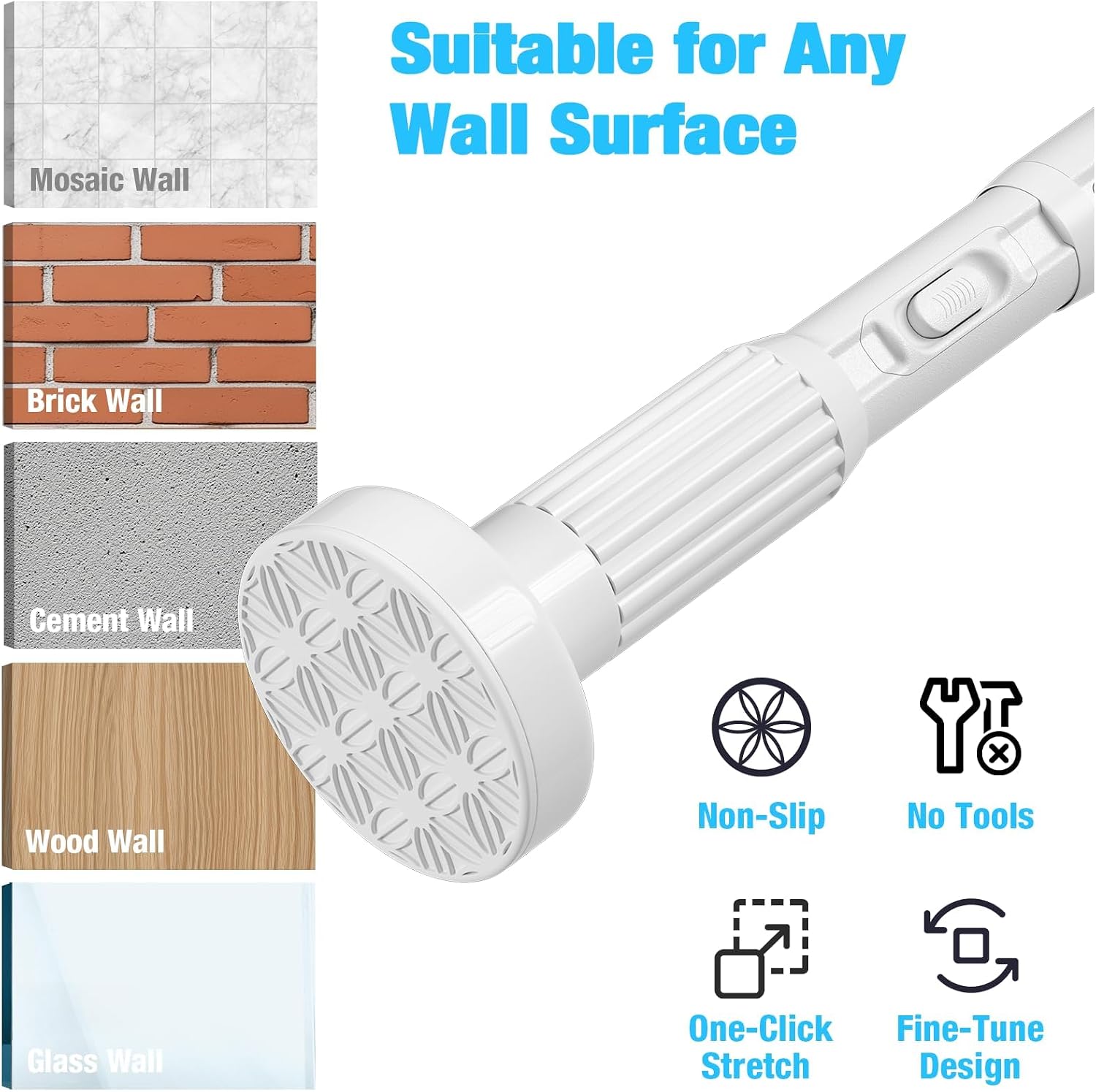 Detalle de MEXAU Tension Curtain Rod 39–120 Inches